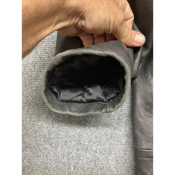 Valerie Steven’s Lamb Leather Jacket Women’s Size Medium Black Full Zip Hooded - Picture 7 of 14